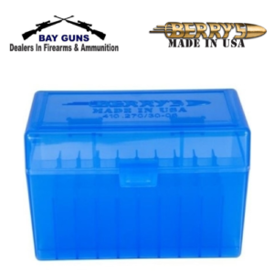 BERRYS AMMO BOX LARGE RIFLE 50RD BLUE