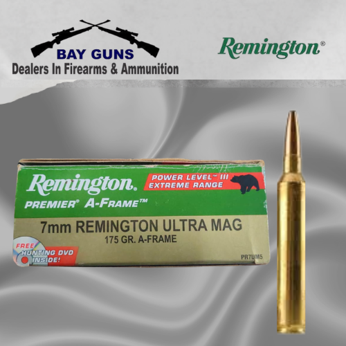 Remington Premier A-Frame 7mm Remington Ultra Magnum 175gr hunting ammunition 20-round box with free hunting DVD