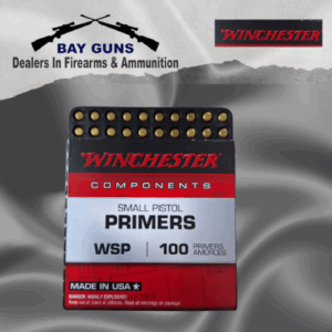 Winchester Small Pistol Primers – 1000 count box for standard pistol loads, reliable ignition for consistent performance.