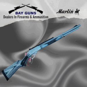 "Marlin 45-70 Govt lever-action rifle with wood stock and blued barrel, ideal for big game hunting and bushveld use."