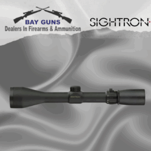 Side view of the Sightron SII Big Sky 3-12x42 riflescope with capped turrets, matte black finish, and 42mm objective lens – precision Japanese optics for hunting and shooting.