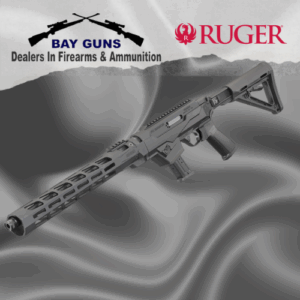 "Ruger Precision Rimfire .17 HMR bolt-action rifle with adjustable stock and black hard-coat finish"