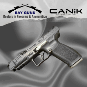 CANIK TP9 SFX RIVAL Grey 9mm competition pistol with optics-ready slide and extended barrel.