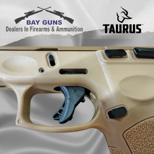 Taurus G3 9mm Tan pistol with 15 and 17 round magazines, full-size all-tan handgun