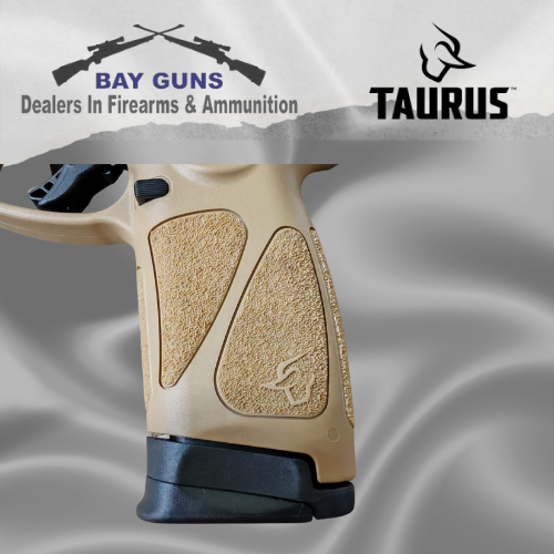 Taurus G3 9mm Tan pistol with 15 and 17 round magazines, full-size all-tan handgun