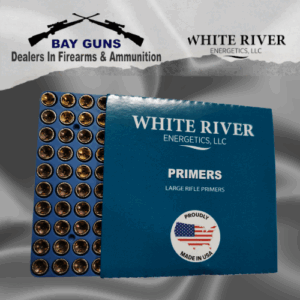 White River Energetics Large Rifle Primers LR-5000 box of 100 – reliable ignition for large caliber rifle ammunition.