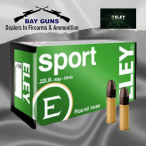 ELEY Sport .22 LR 40gr standard velocity rimfire ammunition 50 round box for target shooting and training