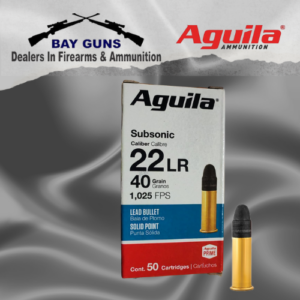 Aguila .22 LR 40gr LRN subsonic ammunition 1025fps 50 round box for quiet hunting and target shooting