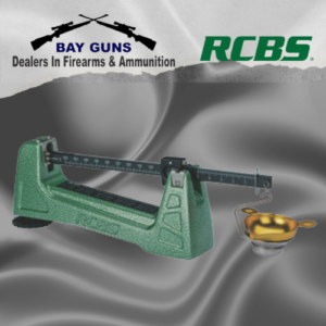 RCBS M500 Mechanical Scale balance beam with metal pan and magnetic damping system for accurate powder weighing in reloading.