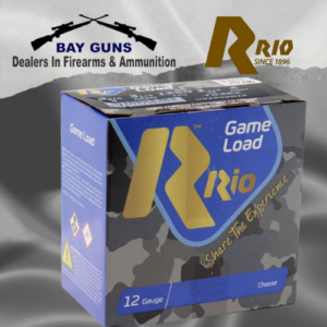 Box of 25 rounds 12 gauge No. 6 32 g lead shot shotgun ammunition for hunting and sport shooting.
