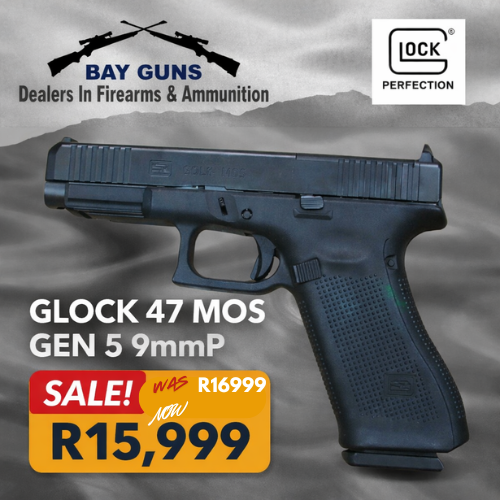 Glock Gen 5 Model 47 MOS 9mmP full size pistol black finish optics ready available at Bay Guns