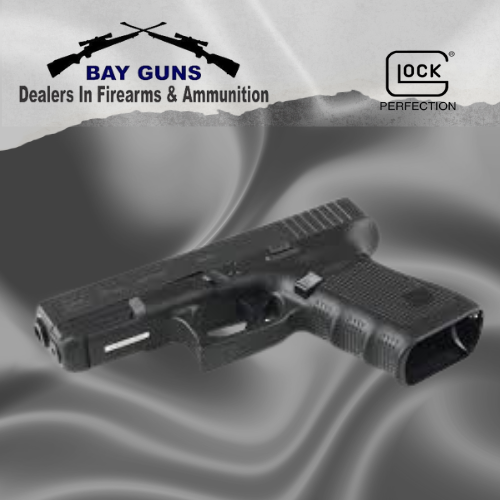 Glock 19 Gen 4 compact 9mm pistol with polymer frame, 15-round magazine capacity, 4.02-inch barrel, and Glock Safe Action system for concealed carry and self-defense.