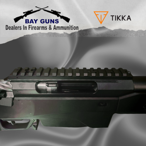 Tikka T3x ACE Game 6.5 PRC bolt-action rifle with 24.3-inch fluted barrel, adjustable chassis stock, detachable magazine, and precision long-range shooting capabilities.