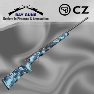 CZ 457 Hunter Veil .22 LR bolt-action rifle with Veil camouflage polymer stock, bronze-finished barrel and action, and 5-round detachable polymer magazine.