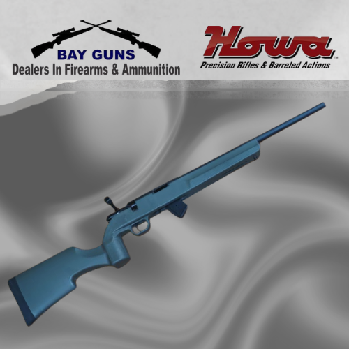 Howa M1100 B/A .22LR bolt-action rifle with 18-inch barrel, blue finish and synthetic stock.