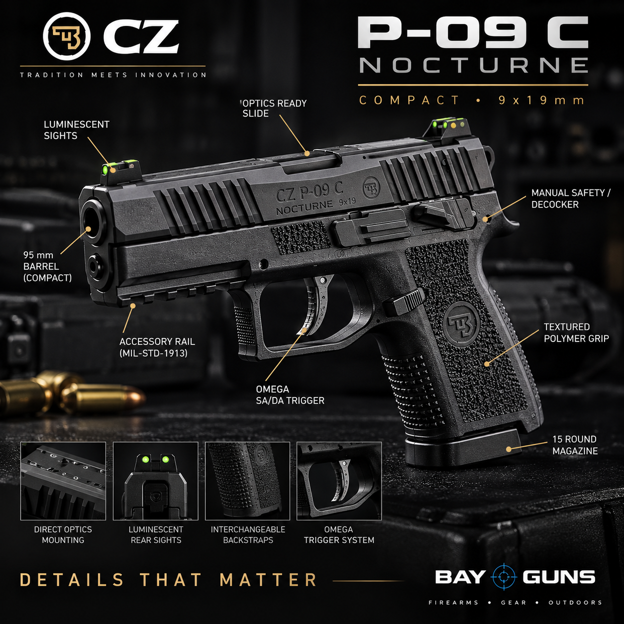 CZ P-09 C NOCTURNE Compact – 9mmP - Image 2