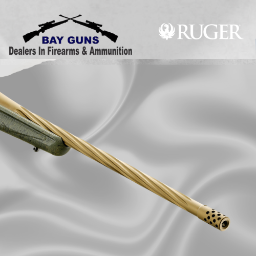 Ruger American Generation II Predator 6mm Creedmoor rifle with Green Splatter stock and Burnt Bronze Cerakote 22-inch spiral-fluted barrel