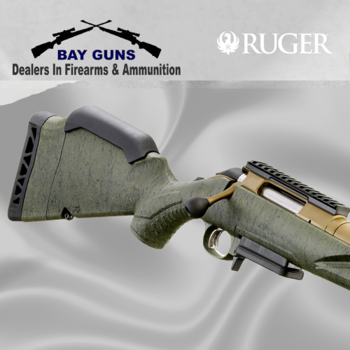 Ruger American Generation II Predator 6mm Creedmoor rifle with Green Splatter stock and Burnt Bronze Cerakote 22-inch spiral-fluted barrel
