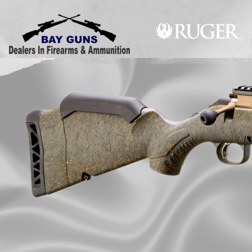 Ruger American Generation II Predator 6mm ARC rifle with Green Splatter stock and Burnt Bronze Cerakote 22-inch spiral-fluted barrel