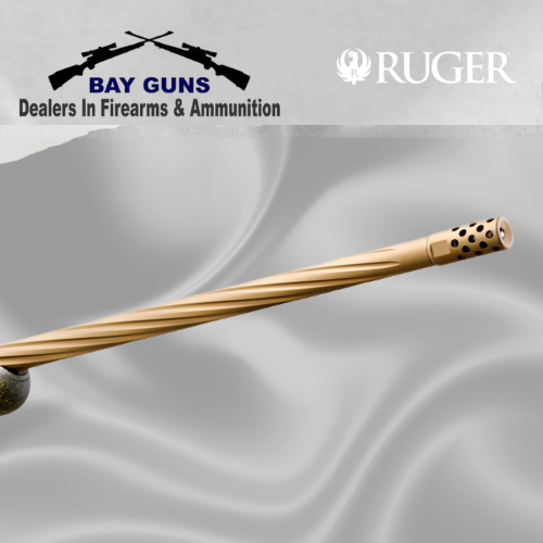 Ruger American Generation II Predator 6mm ARC rifle with Green Splatter stock and Burnt Bronze Cerakote 22-inch spiral-fluted barrel