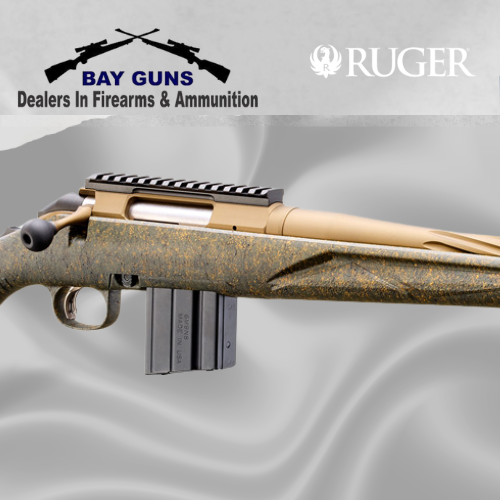 Ruger American Generation II Predator 6mm ARC rifle with Green Splatter stock and Burnt Bronze Cerakote 22-inch spiral-fluted barrel