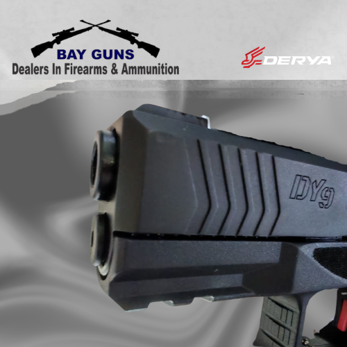 Derya DY9 9mmP 9x19mm semi-automatic pistol with black Melonite finish and polymer frame