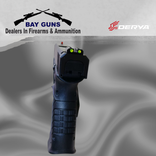 Derya DY9 9mmP 9x19mm semi-automatic pistol with black Melonite finish and polymer frame