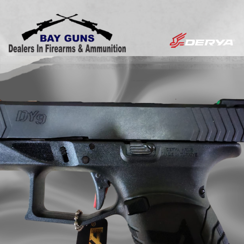 Derya DY9 9mmP 9x19mm semi-automatic pistol with black Melonite finish and polymer frame