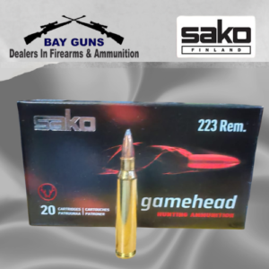 Sako .223 Remington 55gr 3.56g Gamehead Soft Point Flat Base SPFB hunting ammunition 20-round box