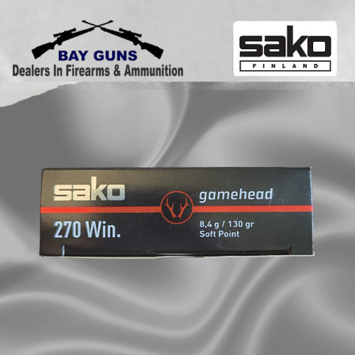 Sako .270 Winchester 130gr 8.4g Gamehead Soft Point hunting ammunition 20-round box