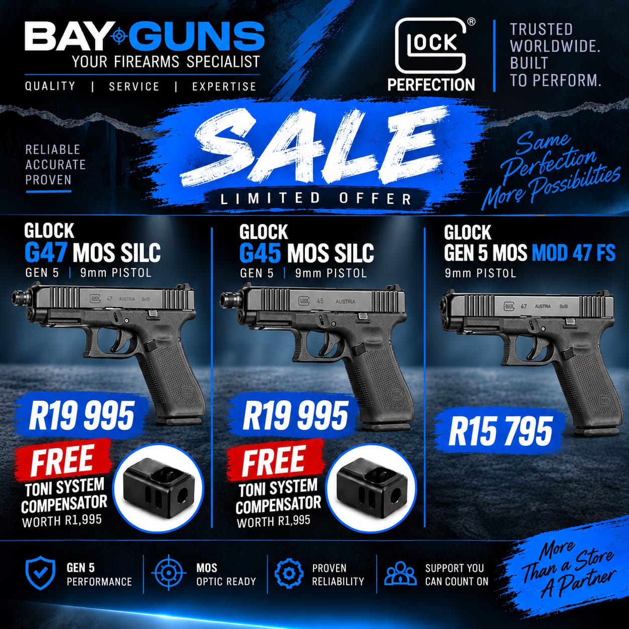 Glock G47 MOS, Glock Gen 5, 9mmP pistol